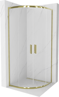 Mexen Rio cabine de douche semi-circulaire 90 x 90 cm, transparent, or - 863-090-090-50-00