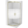 Mexen Rio cabina doccia semicircolare 70 x 70 cm, righe bianche, dorata - 863-070-070-50-20