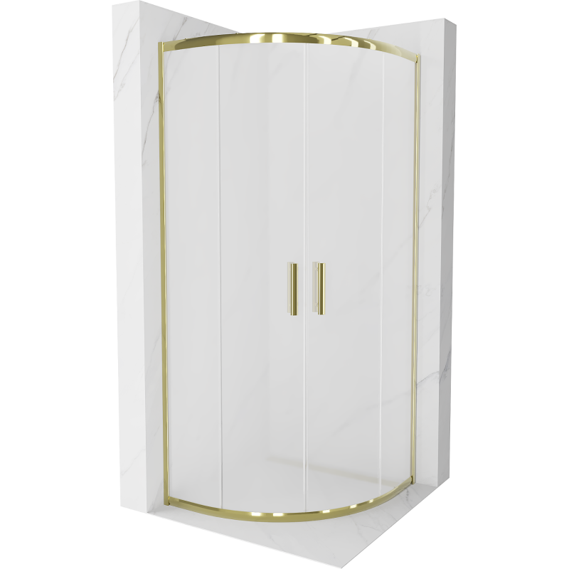 Mexen Rio cabine de duche semicircular 80 x 80 cm, fosco, dourado - 863-080-080-50-30