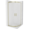Mexen Rio cabina doccia semicircolare 80 x 80 cm, smerigliata, oro - 863-080-080-50-30