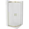 Mexen Rio Duschkabine halbrund 90 x 90 cm, gefrostet, gold - 863-090-090-50-30