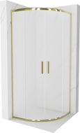 Mexen Rio semi-circular shower cabin 90 x 90 cm, frost, gold - 863-090-090-50-30