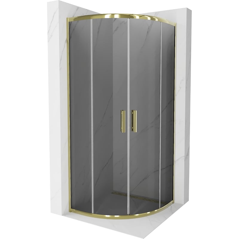 Mexen Rio halbkreis-Duschkabine 70 x 70 cm, grafit, gold - 863-070-070-50-40