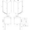 Mexen Lunar-B Duschkabine schwenkbar links 85 x 70 cm, transparent, gebürstetes Gold - 832-085-070-55-00-L