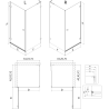 Mexen Lunar-B L Duschkabine schwingtür links 90 x 70 cm, transparent, Chrom - 832L-090-070-01-00-L