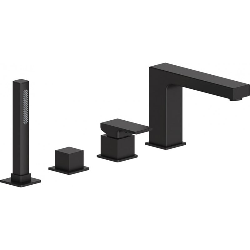 Mexen Cube Badewannenarmatur, schwarz - 72932-70
