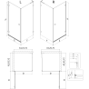 Mexen Lunar-B L cabine de douche pivotante gauche 85 x 70 cm, transparent, blanc - 832L-085-070-20-00-L