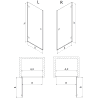 Mexen Lunar-B Duschkabinentür, rechts schwenkbar 95 cm, transparent, golden - 832-095-000-50-00-P