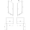 Mexen Lunar-B Duschabtrennung links 60 cm, transparent, gebürstetes Gun Gray - 832-060-000-66-00-L