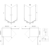 Mexen Lunar-B Duo hinged dušinurk 85 x 75 cm, läbipaistev, harjatud vask - 832-085L-075P-65-00
