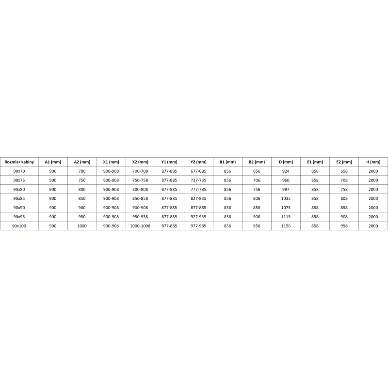 Mexen Lunar-B Duo cabine de douche pivotante 90 x 70 cm, transparent, noir - 832-090L-070P-70-00