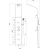 Mexen Borg douchepaneel, wit - 7615-03-20