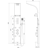 Mexen Adrox panneau de douche avec bec, noir - 7613-04-70