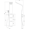 Mexen Bali panel prysznicowy, czarny/biały - 7622-03-71