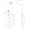 Panneau de douche Mexen Bali, noir/blanc - 7622-03-71