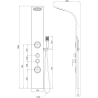 Mexen Gros tuš panel, crni - 7619-03-70