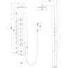 Mexen Orco panel prysznicowy, czarny - 7607-03-70