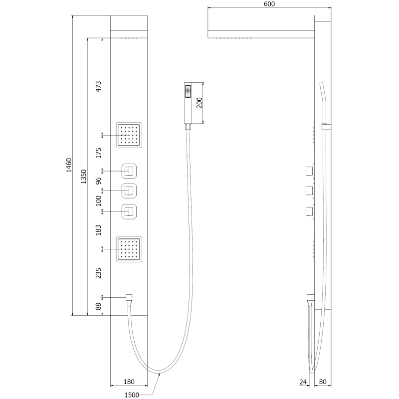 Mexen Savio inbouw doucheset, chroom - 7605-03-00