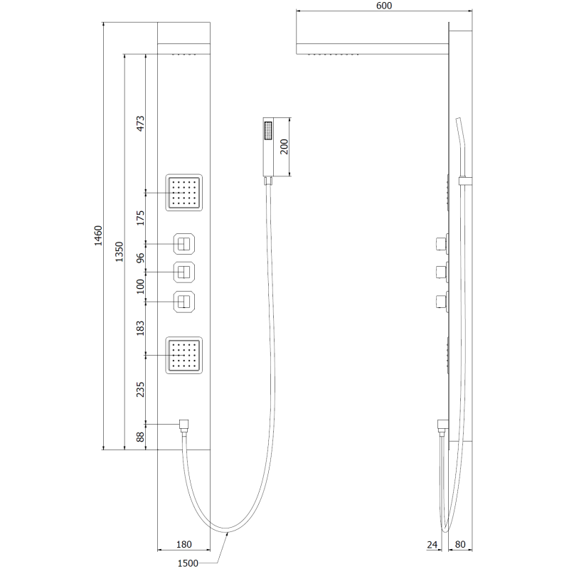Mexen Savio Unterputz-Duschset, Chrom - 7605-03-00