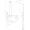 Mexen Strit duschpanel, svart - 7625-02-70