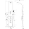 Mexen Taro Duschpaneel, schwarz - 7614-03-70