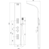 Mexen Taro panel prysznicowy, czarny - 7614-03-70