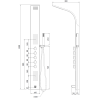 Panneau de douche Mexen Timor avec bec, chrome - 7621-04-00