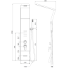 Mexen Yap douchepaneel, zwart/chroom - 7612-02-77