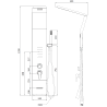 Mexen Yap panel prysznicowy, czarny/chrom - 7612-02-77