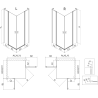 Mexen Mist L Duo cabine de douche pivotante 115 x 105 cm, transparent, or - 8A4L-115-105-50-00