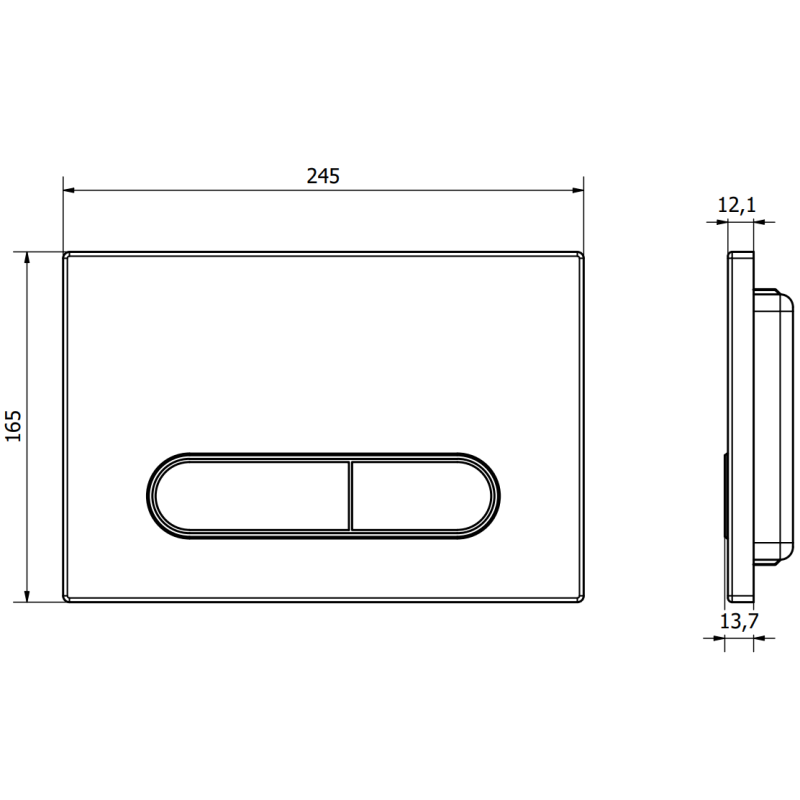 Mexen Fenix 11 botão de descarga, preto mate - 601103