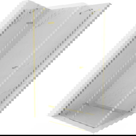 Mexen Roma douchecabine, openslaand 100 x 70 cm, transparant, goud - 854-100-070-50-00