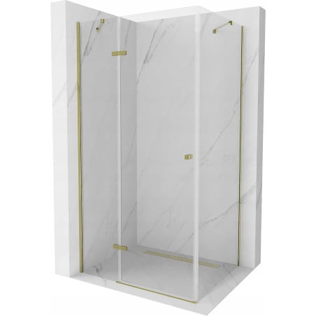 Mexen Roma Duschkabine schwenkbar 100 x 70 cm, transparent, gold - 854-100-070-50-00