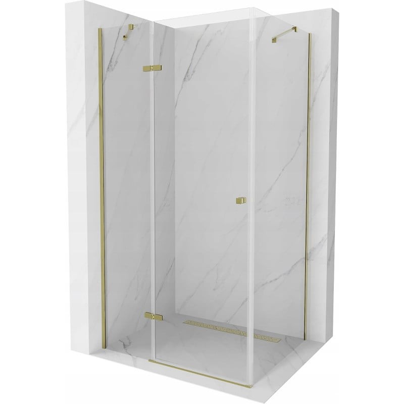 Mexen Roma kabina prysznicowa uchylna 110 x 80 cm, transparent, złota - 854-110-080-50-00