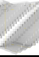 Mexen Roma douchecabine met draaideur 120 x 90 cm, transparant, goud - 854-120-090-50-00