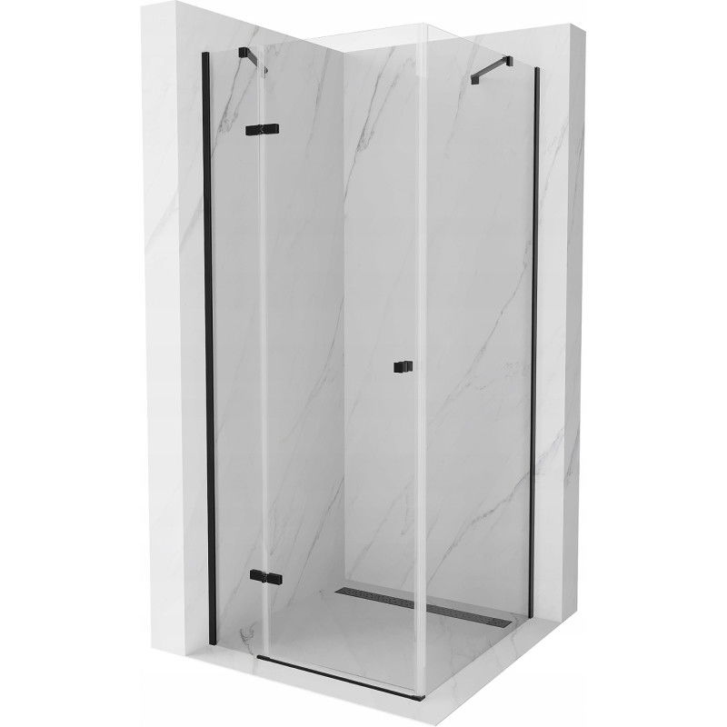 Mexen Roma cabine de douche pivotante 100 x 100 cm, transparent, noire - 854-100-100-70-00
