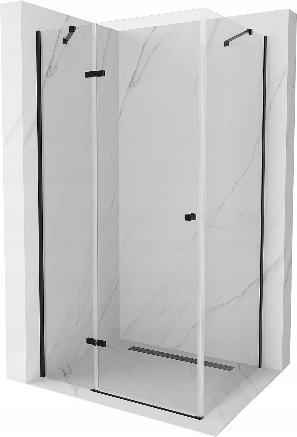 Mexen Roma kabina prysznicowa uchylna 80 x 110 cm, transparent, czarna - 854-080-110-70-00