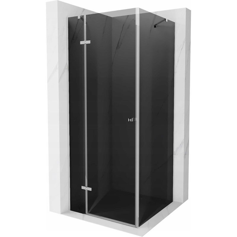 Mexen Roma douchecabine scharnierend 80 x 80 cm, grafiet, chroom - 854-080-080-01-40