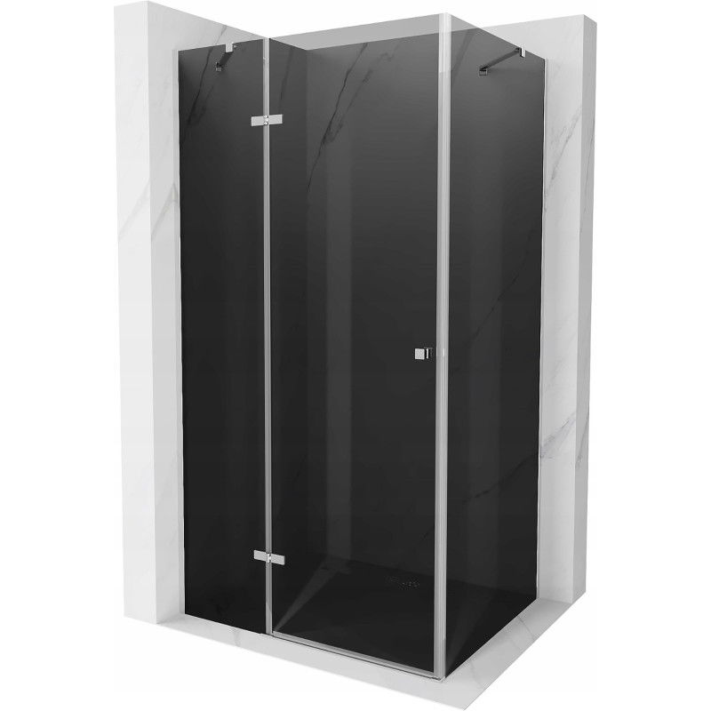 Mexen Roma Duschkabine schwenkbar 70 x 90 cm, Graphit, Chrom - 854-070-090-01-40