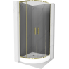 Mexen Rio kabina prysznicowa półokrągła 70 x 70 cm, grafit, złota + brodzik Rio, biały - 863-070-070-50-40-4710
