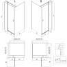 Mexen Mist T Duschkabine schwenkbar links 100 x 100 cm, schwarzes Gitter, schwarz - 8A4T-100-100-70-77-L