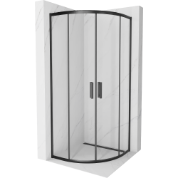 Mexen Rio kabina prysznicowa półokrągła 70 x 70 cm, transparent, czarna - 863-070-070-70-00