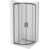 Mexen Rio duschkabin halvcirkelformad 70 x 70 cm, transparent, svart - 863-070-070-70-00