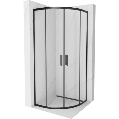 Mexen Rio polokrogla tuš kabina 90 x 90 cm, prosojna, črna - 863-090-090-70-00
