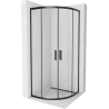 Mexen Rio cabine de douche semi-circulaire 90 x 90 cm, transparent, noir - 863-090-090-70-00