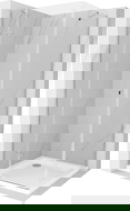 Mexen Roma douchecabine met draaideur 90 x 90 cm, transparant, chroom + Flat douchebak - 854-090-090-01-00-4010