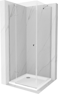 Mexen Roma hinged shower cabin 90 x 90 cm, transparent, chrome + Flat tray - 854-090-090-01-00-4010