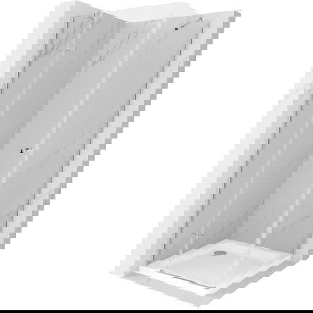Mexen Roma duša kabīne ar atvāžamām durvīm 100 x 100 cm, caurspīdīgs, hroms + Flat paliktnis - 854-100-100-01-00-4010