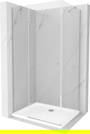 Mexen Roma kabina prysznicowa uchylna 100 x 80 cm, transparent, chrom + brodzik Flat - 854-100-080-01-00-4010