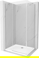 Mexen Roma nihajna tuš kabina 100 x 80 cm, prozorno, krom + pladenj Flat - 854-100-080-01-00-4010
